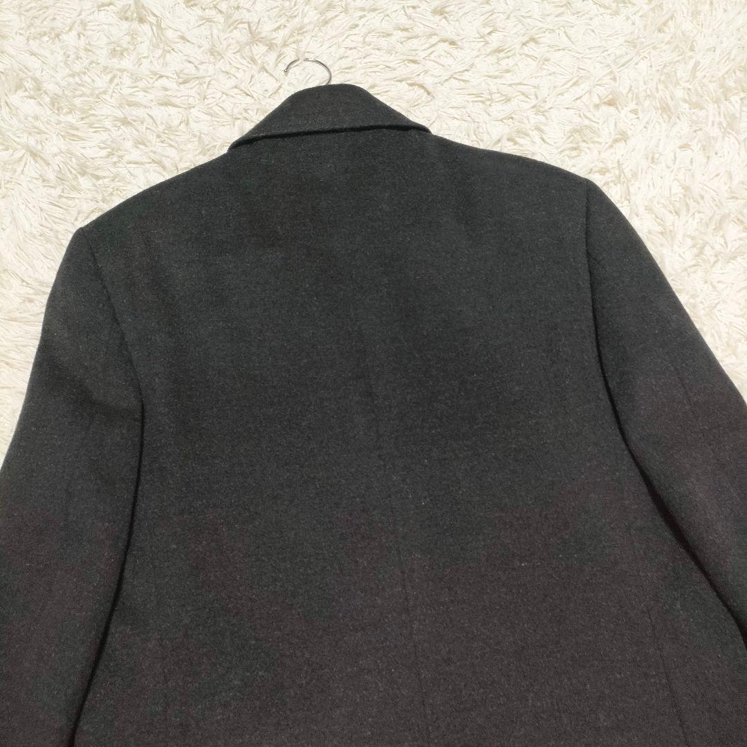 チェスターコート　ウールカシミヤ　ダークグレー　メンズ　L相当