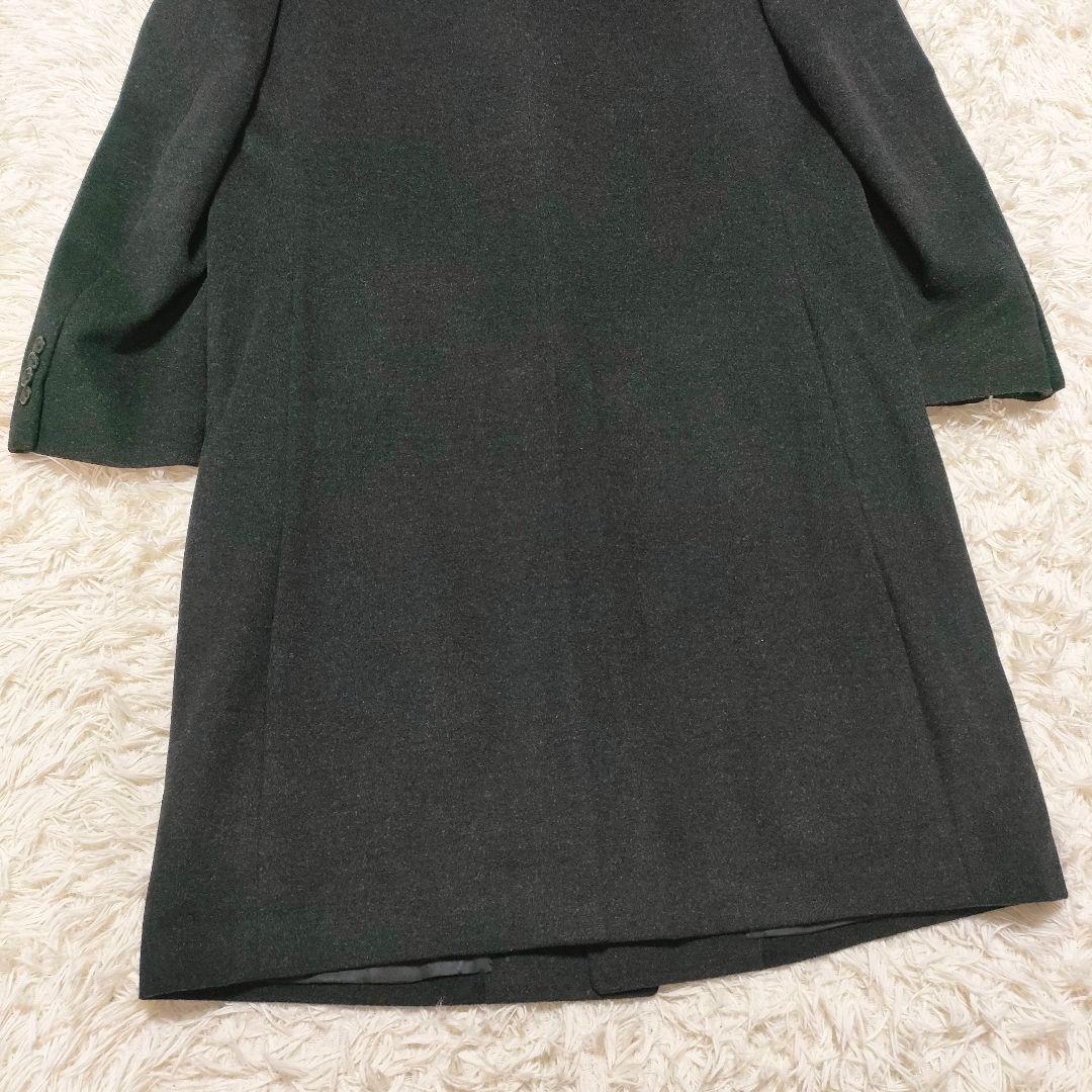 チェスターコート　ウールカシミヤ　ダークグレー　メンズ　L相当