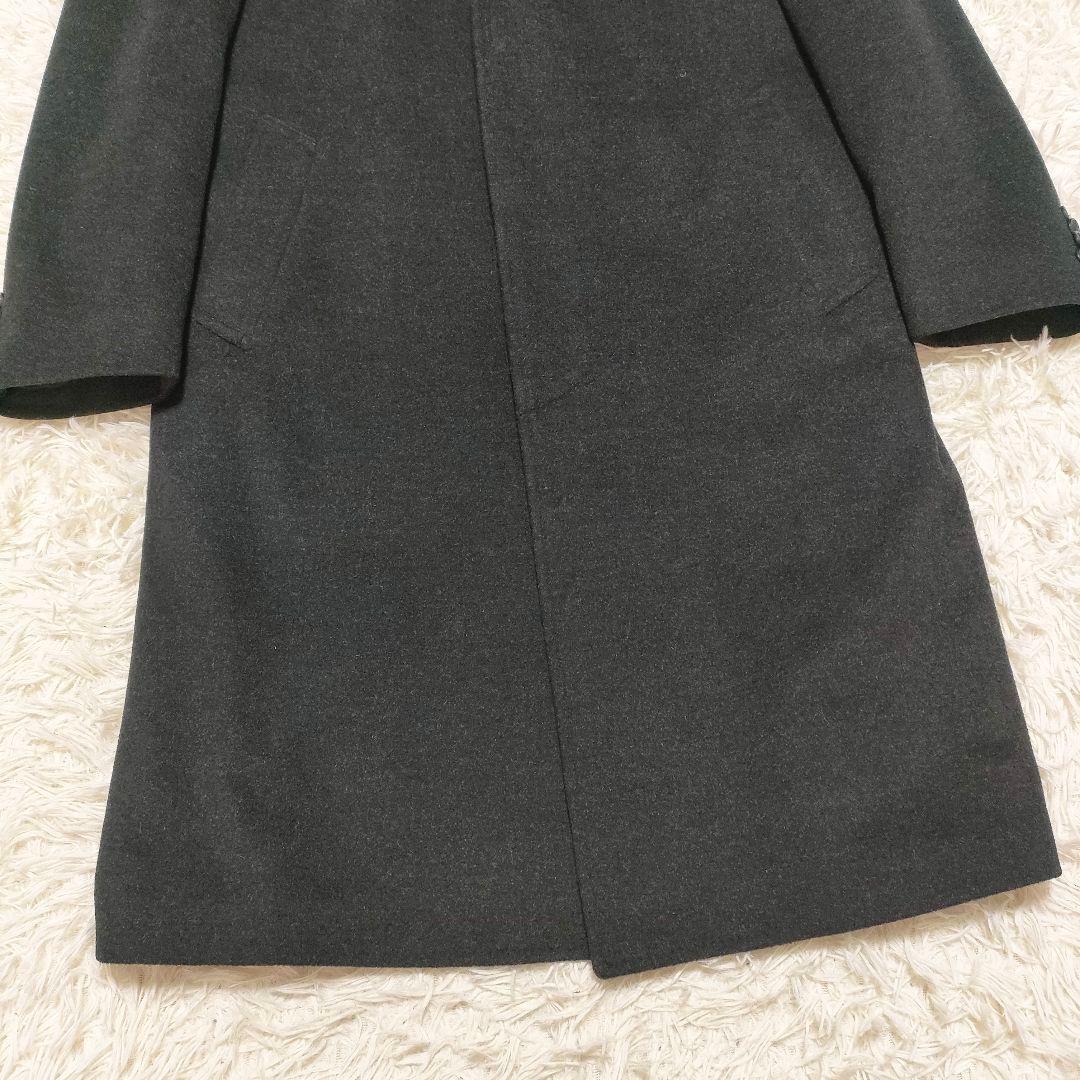 チェスターコート　ウールカシミヤ　ダークグレー　メンズ　L相当