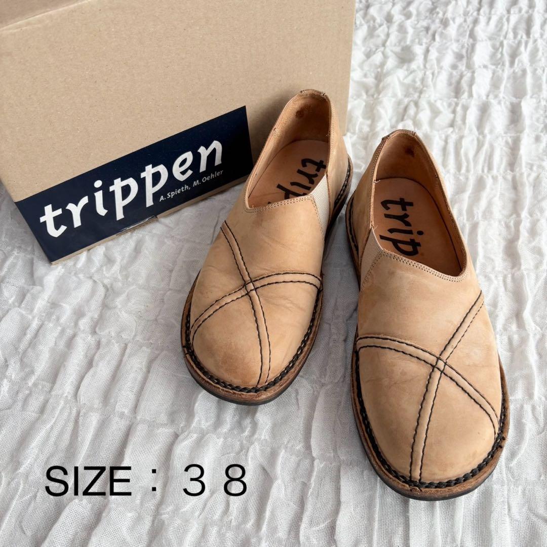 【美品】 トリッペン 近年モデル レザーシューズ サイドゴア スリッポン