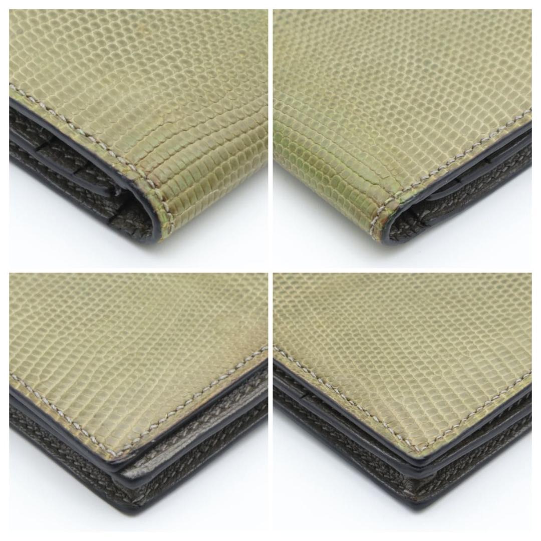 【極美品】HERMES ベアンスフレ　リザード グリーン系　長財布　□M刻印