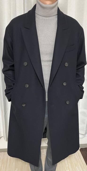 【新品】HEVO CELLAMARE ウール ダブルベルテッドコート サイズ46