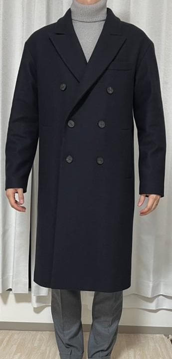 【新品】HEVO CELLAMARE ウール ダブルベルテッドコート サイズ46