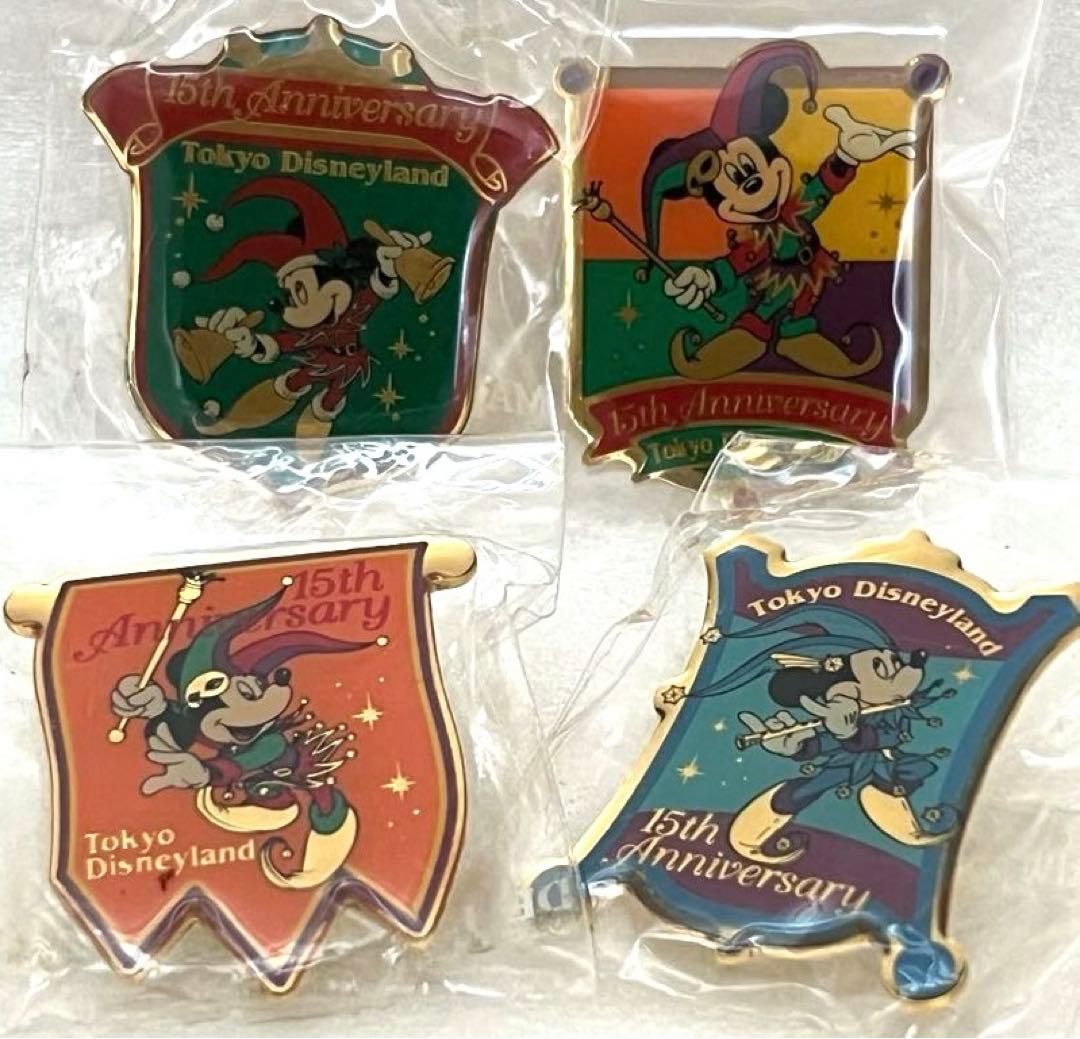 ピンバッジ 非売品 東京ディズニーランド15周年記念 1998年 4点セット