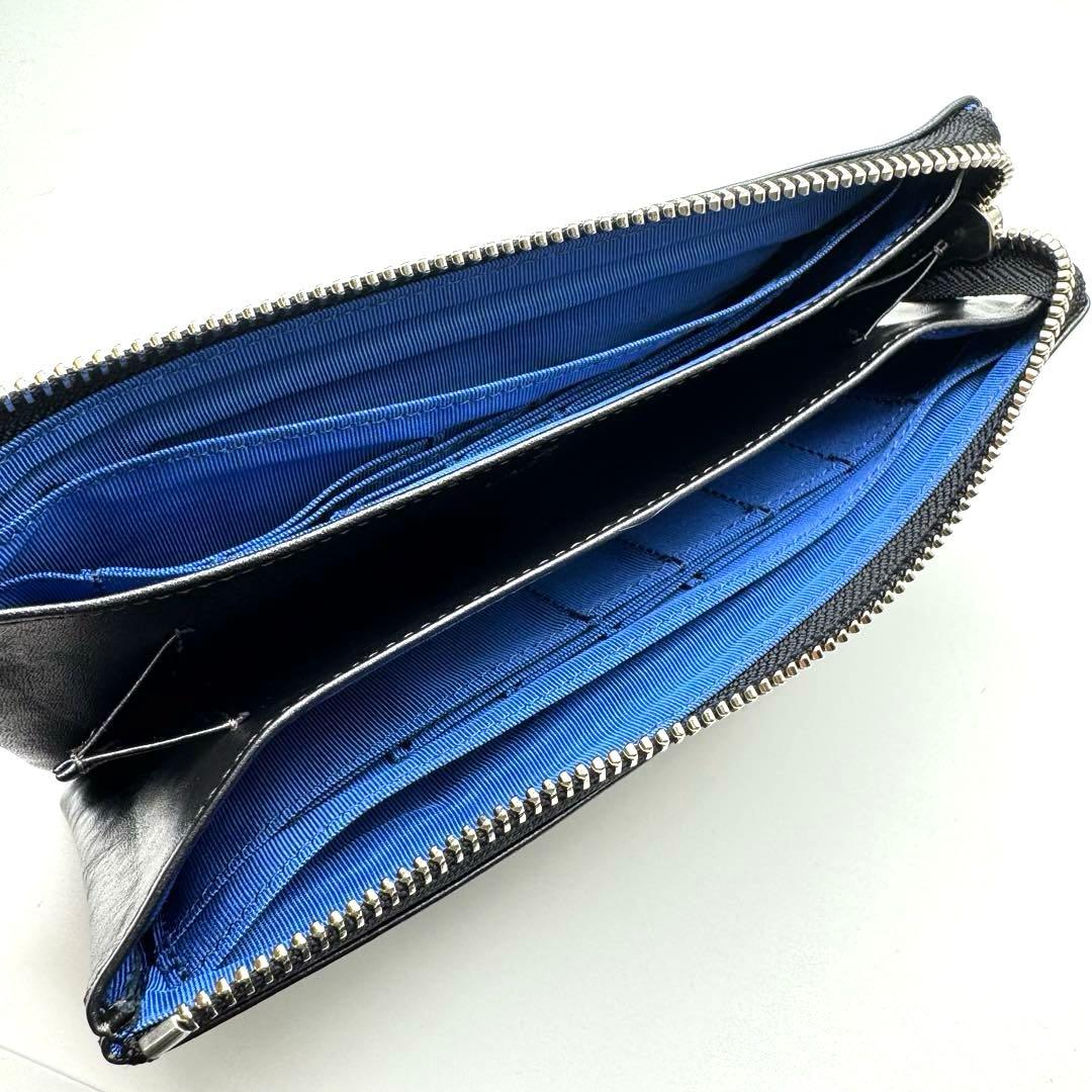 ランバンコレクション♡スタッズリボン長財布♡アルディパース 牛革製 黒ブラック