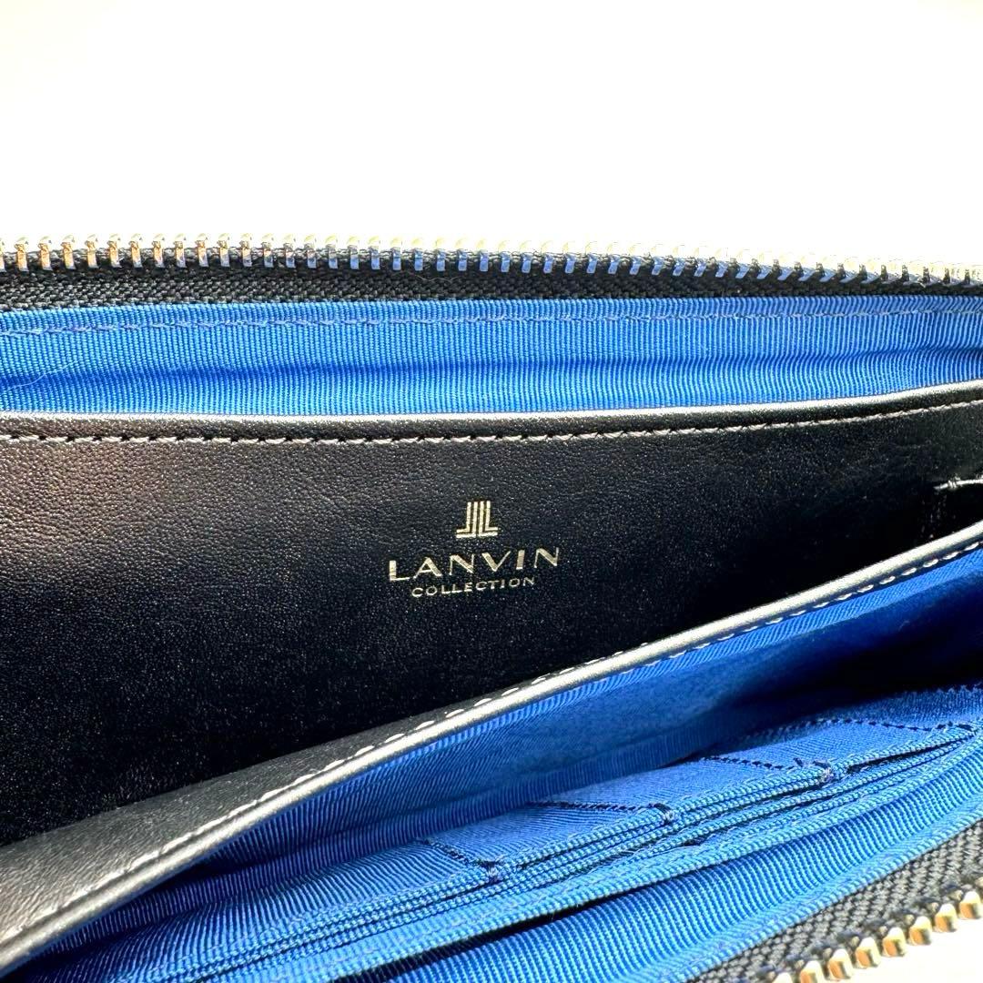 ランバンコレクション♡スタッズリボン長財布♡アルディパース 牛革製 黒ブラック