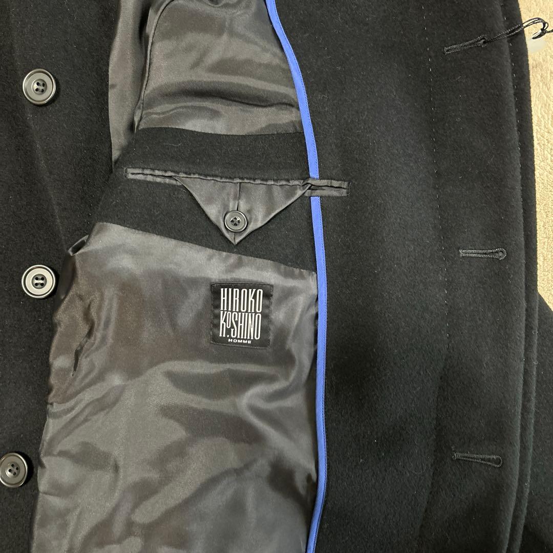 ステンカラーコート 新品タグ付き コシノヒロコ アンゴラウール 黒