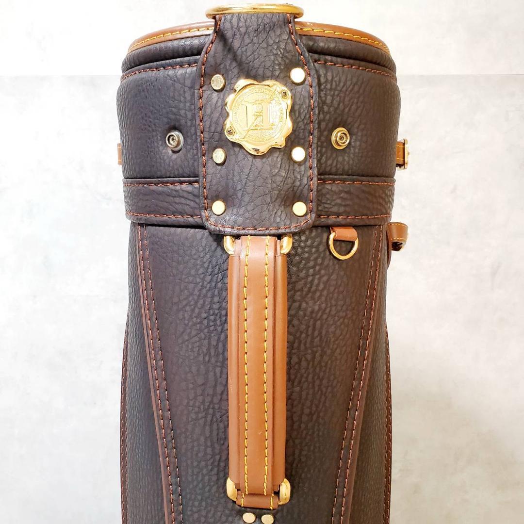 美品 HONMA ホンマ 本間 クラシック レザー キャディバッグ ゴルフバッグ