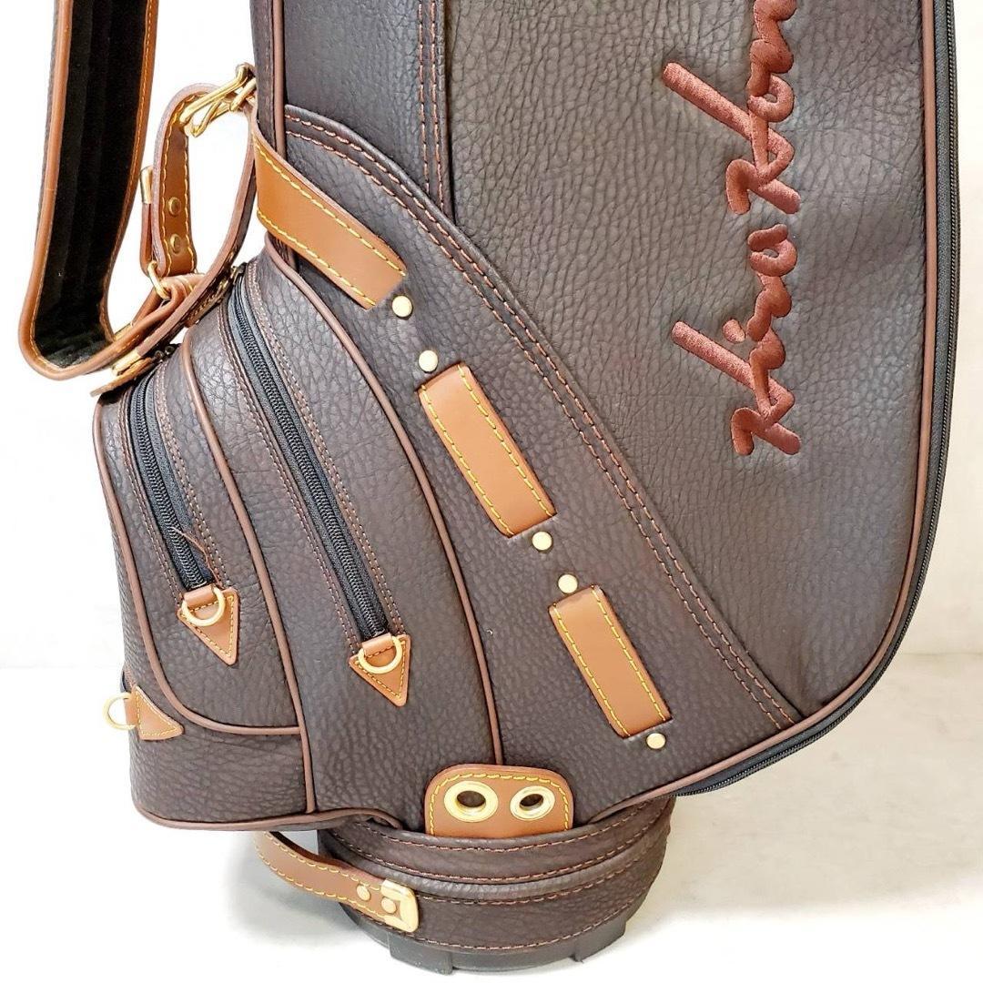 美品 HONMA ホンマ 本間 クラシック レザー キャディバッグ ゴルフバッグ