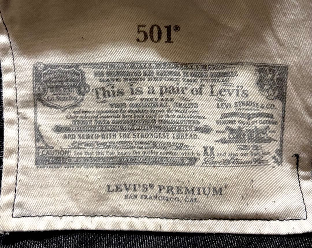 EDIFICE別注 限定販売 LEVI'S 501ブラックデニム 後染め