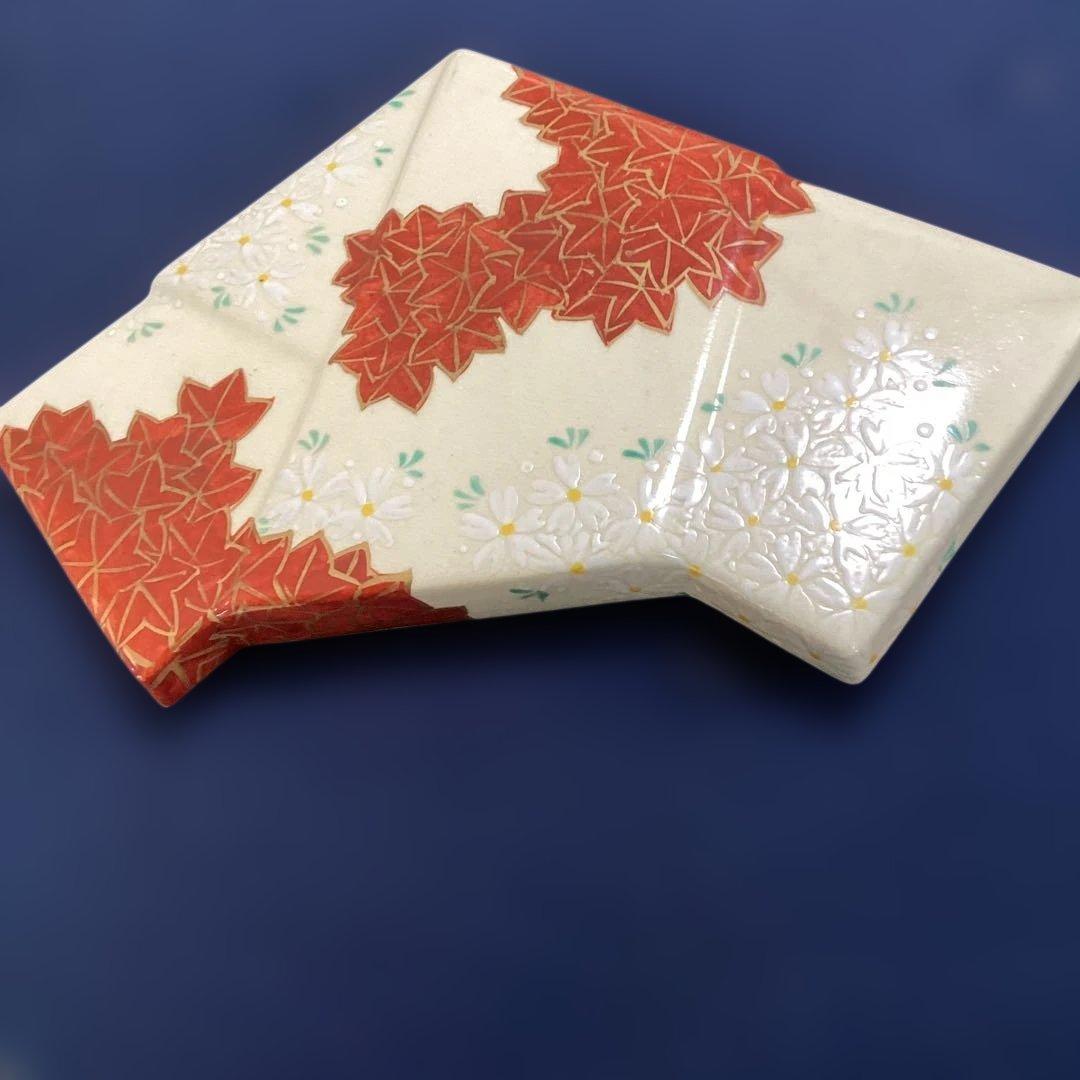 京焼雲錦菱形蓋物 1客 新品未使用 平安松斎作 食器 yesteryearfashions.com