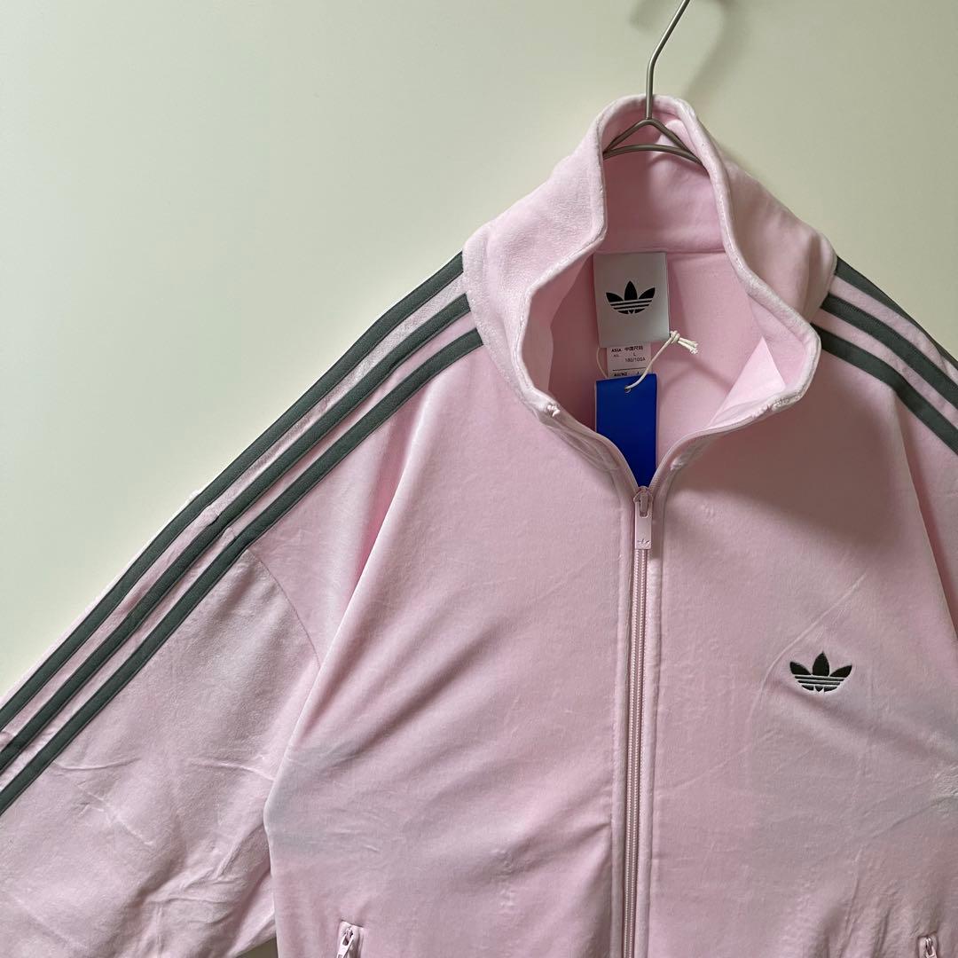新品XL】当日発送アディダス　ファイヤーバード ベロアトラックトップ ピンク