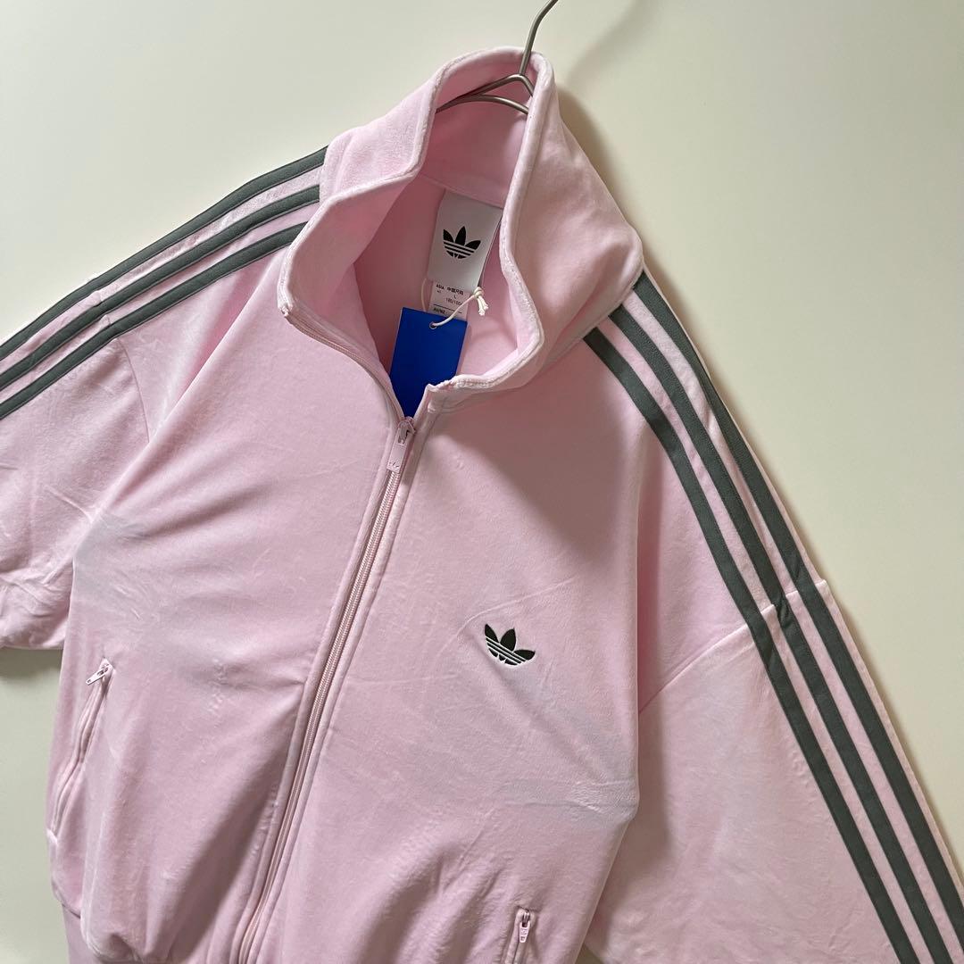 新品XL】当日発送アディダス　ファイヤーバード ベロアトラックトップ ピンク