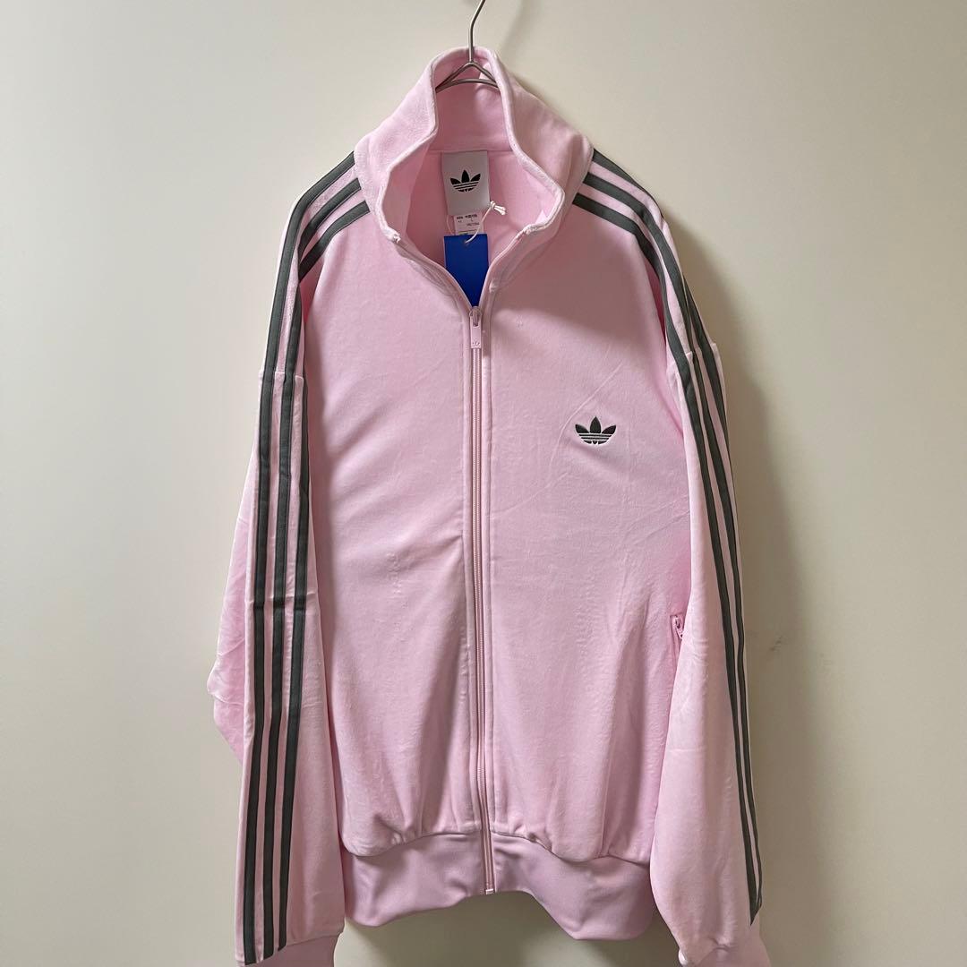 新品XL】当日発送アディダス　ファイヤーバード ベロアトラックトップ ピンク
