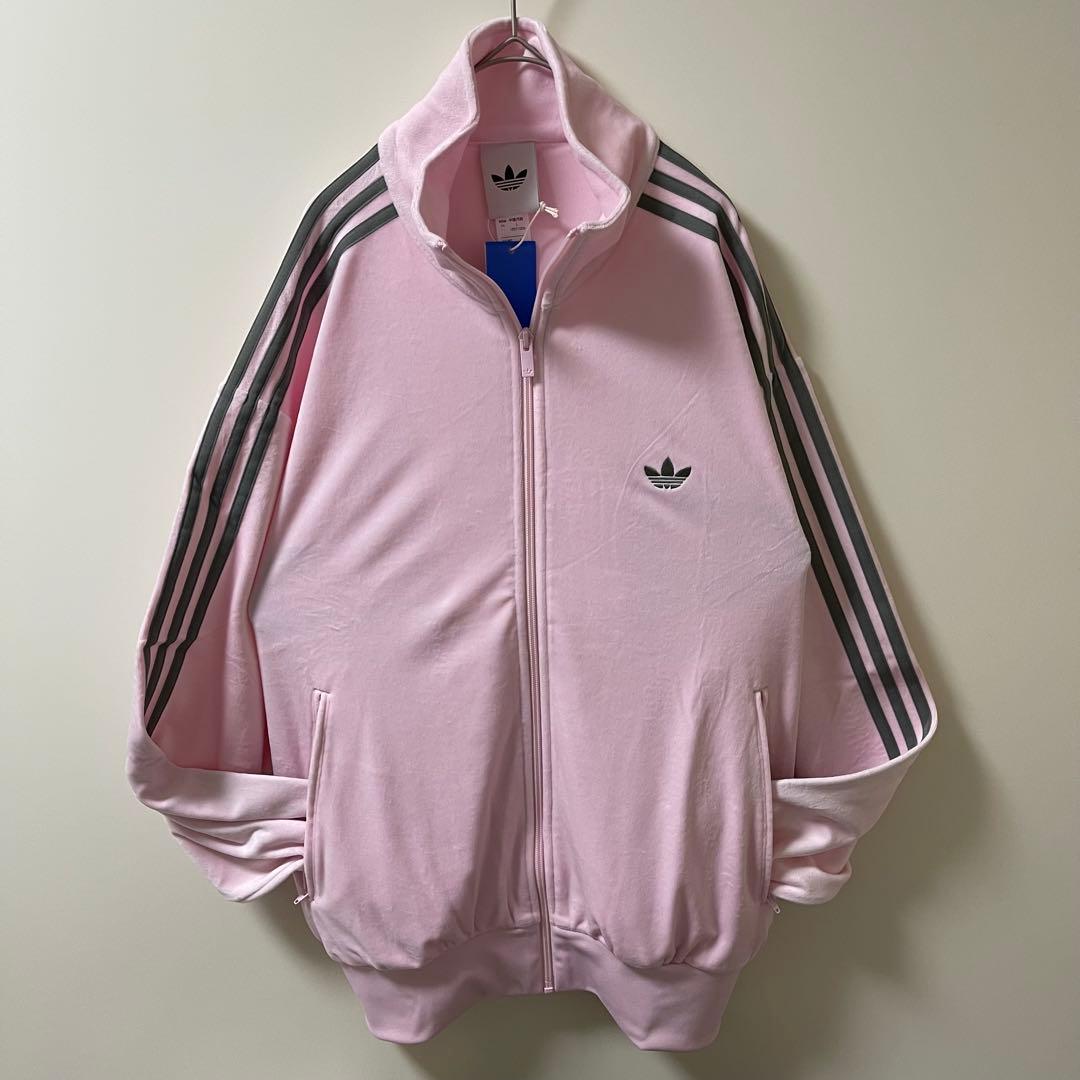 新品XL】当日発送アディダス　ファイヤーバード ベロアトラックトップ ピンク