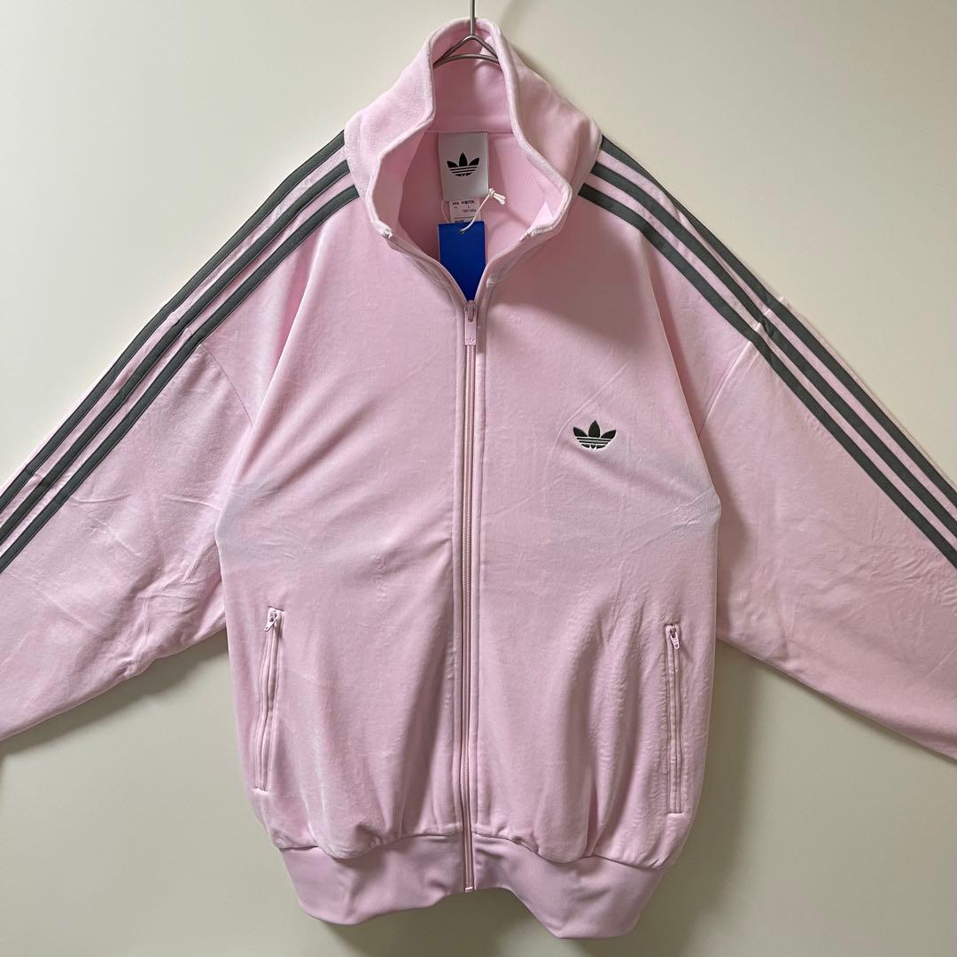 新品XL】当日発送アディダス　ファイヤーバード ベロアトラックトップ ピンク