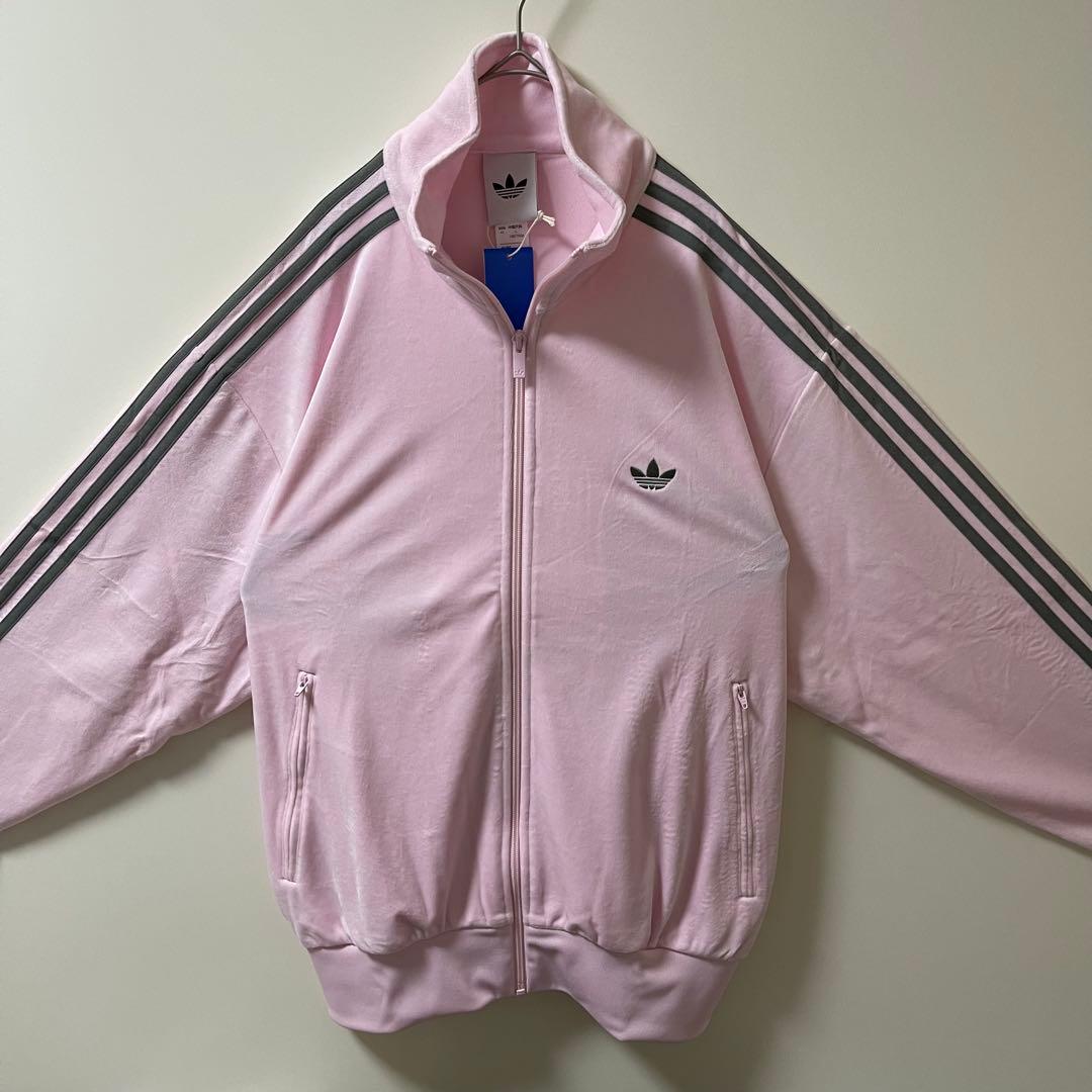 新品XL】当日発送アディダス　ファイヤーバード ベロアトラックトップ ピンク