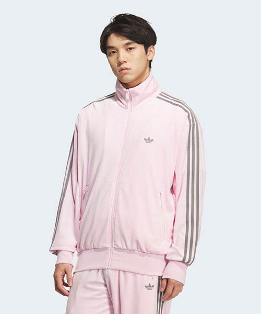 新品XL】当日発送アディダス　ファイヤーバード ベロアトラックトップ ピンク