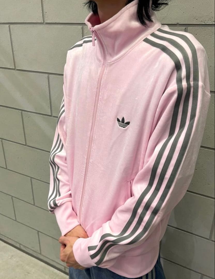 新品XL】当日発送アディダス　ファイヤーバード ベロアトラックトップ ピンク