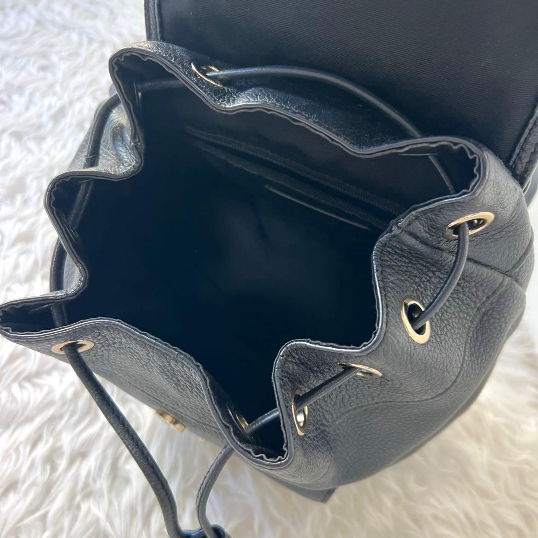 コーチ COACH レディース シボ革 ミニリュック バッグパック黒色