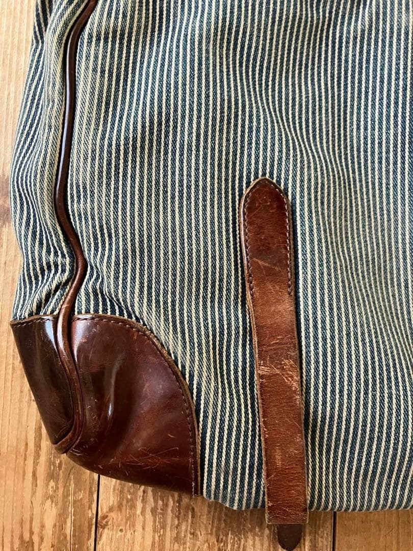 RALPH LAUREN RUGBY メッセンジャーバッグ デニム レザー - バッグ在庫