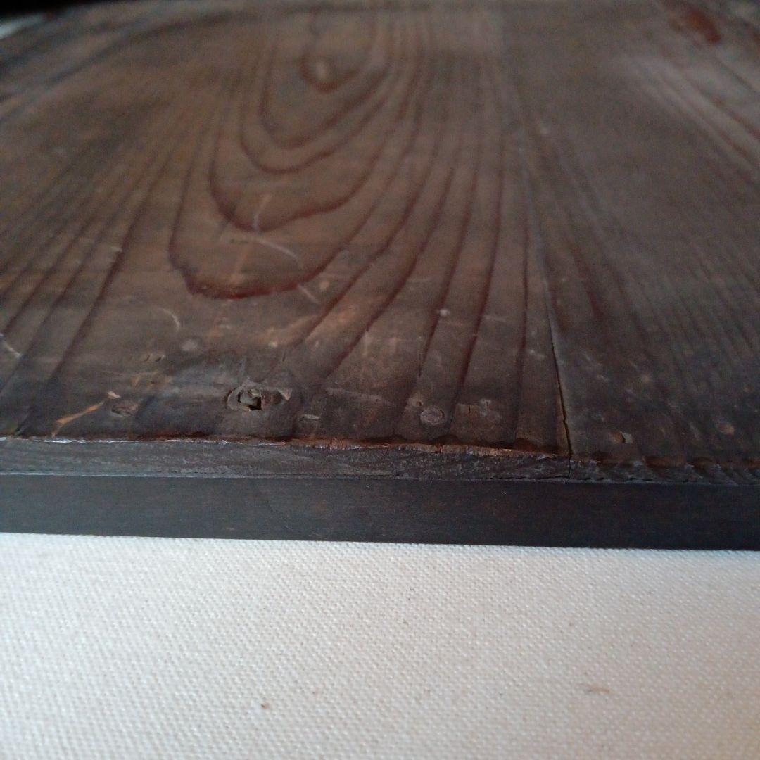 欅（けやき）無垢材 古鏡｜経年ガラス・クラッキングあり｜大正〜昭和初期（推定）