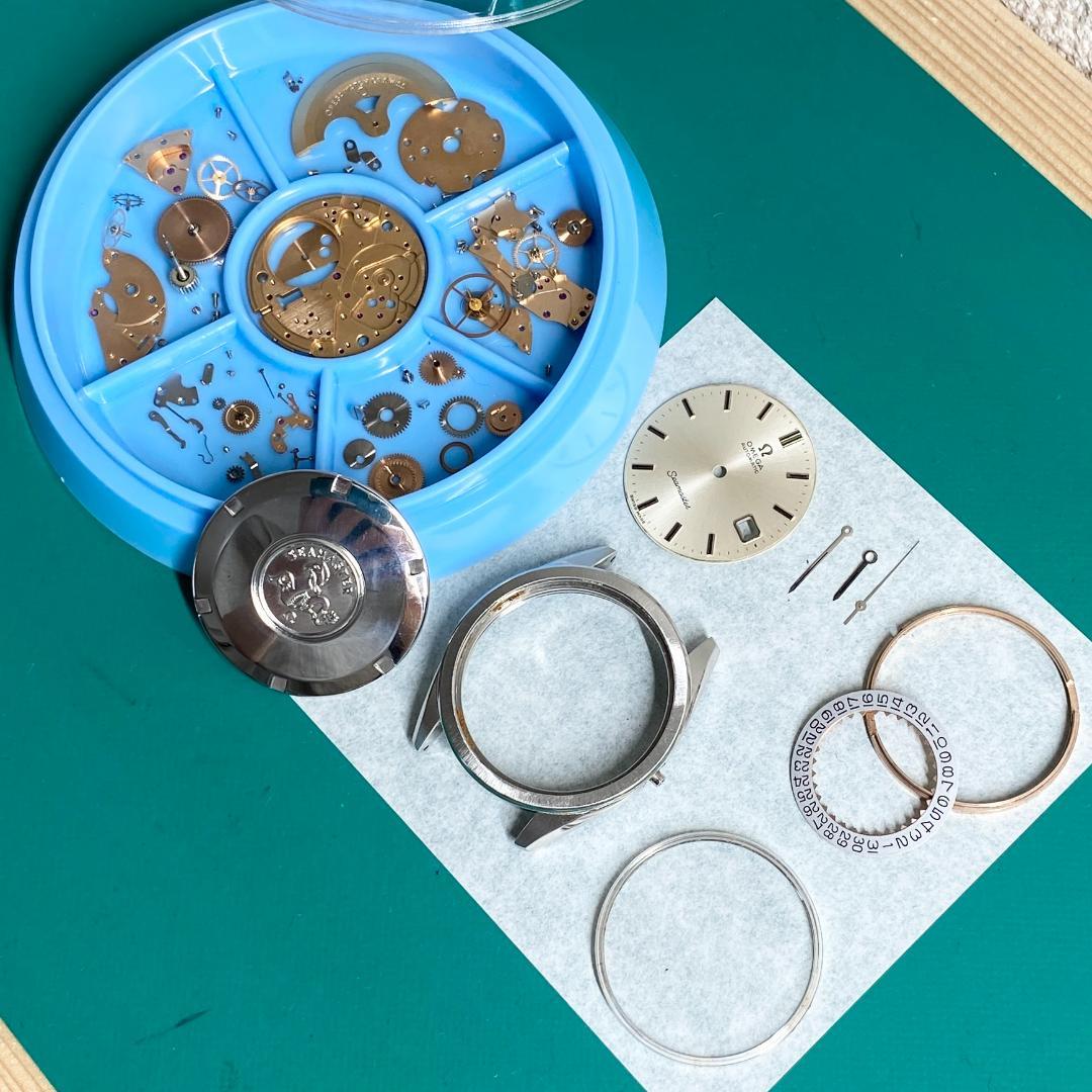 OH済 オメガ シーマスター シルバーサンレイ 自動巻き デイト 5.5振動