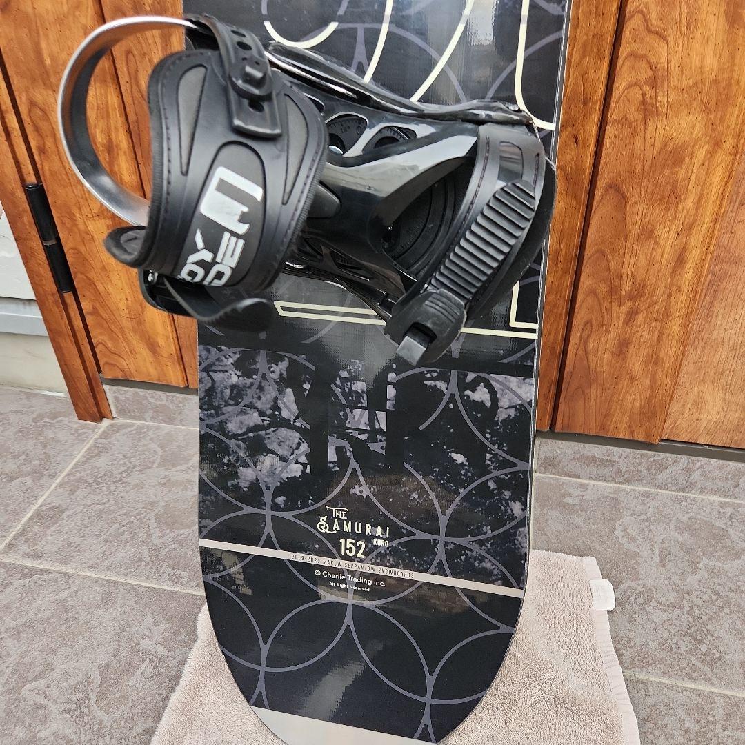 眞空雪板等THE SAMURAI Kuro152スノーボード侍ブラック黒ケース付