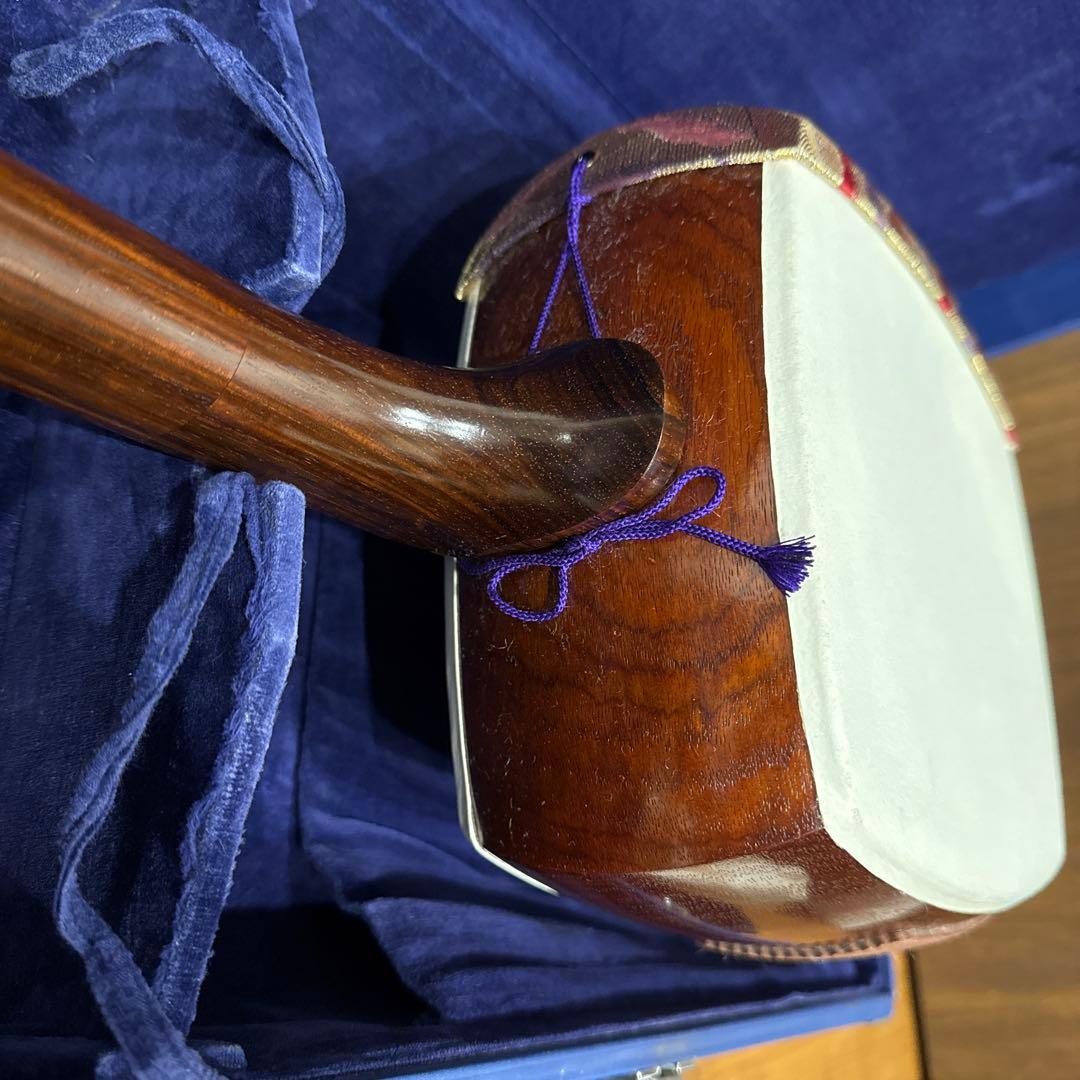 三味線 地唄 中棹 破れなし ハードケースと付属品付き