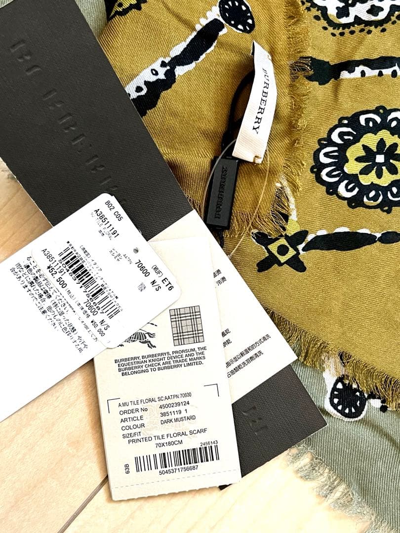 【新品ダグ】BURBERRY カシミヤ花柄2色プリスト超大判ストール&マフラー