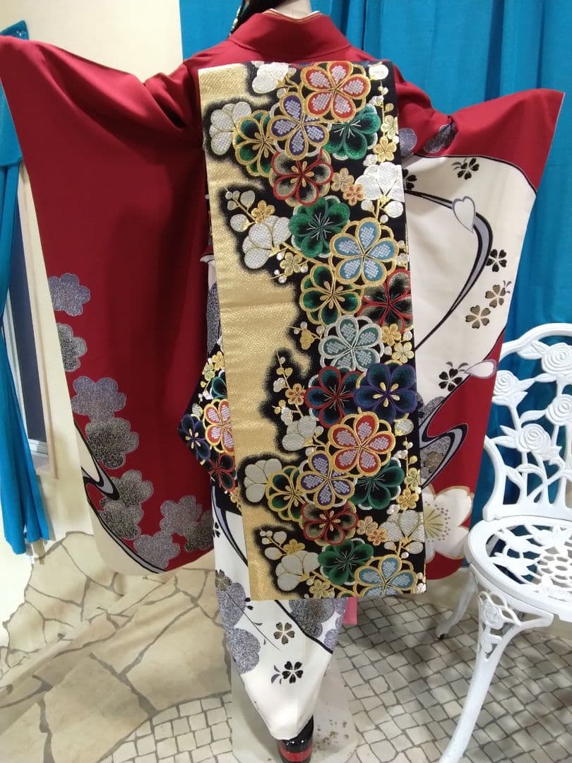 【専用】振袖フルセット、正絹振袖、半襟重ね衿、帯揚げ帯締め、西陣袋帯、長襦袢、H