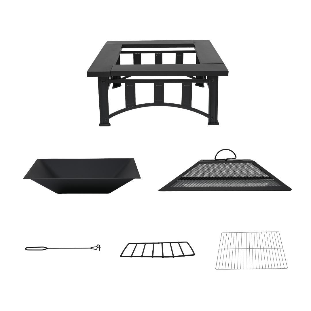 【ブラック】バーベキューコンロ 焚火台 大型焚火 ファミリーキャンプ