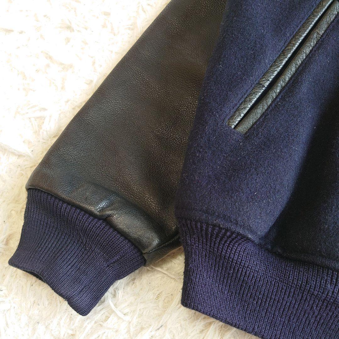 【希少】NEO BLOOD TOKYO 袖レザー スタジャン 刺繍 L相当