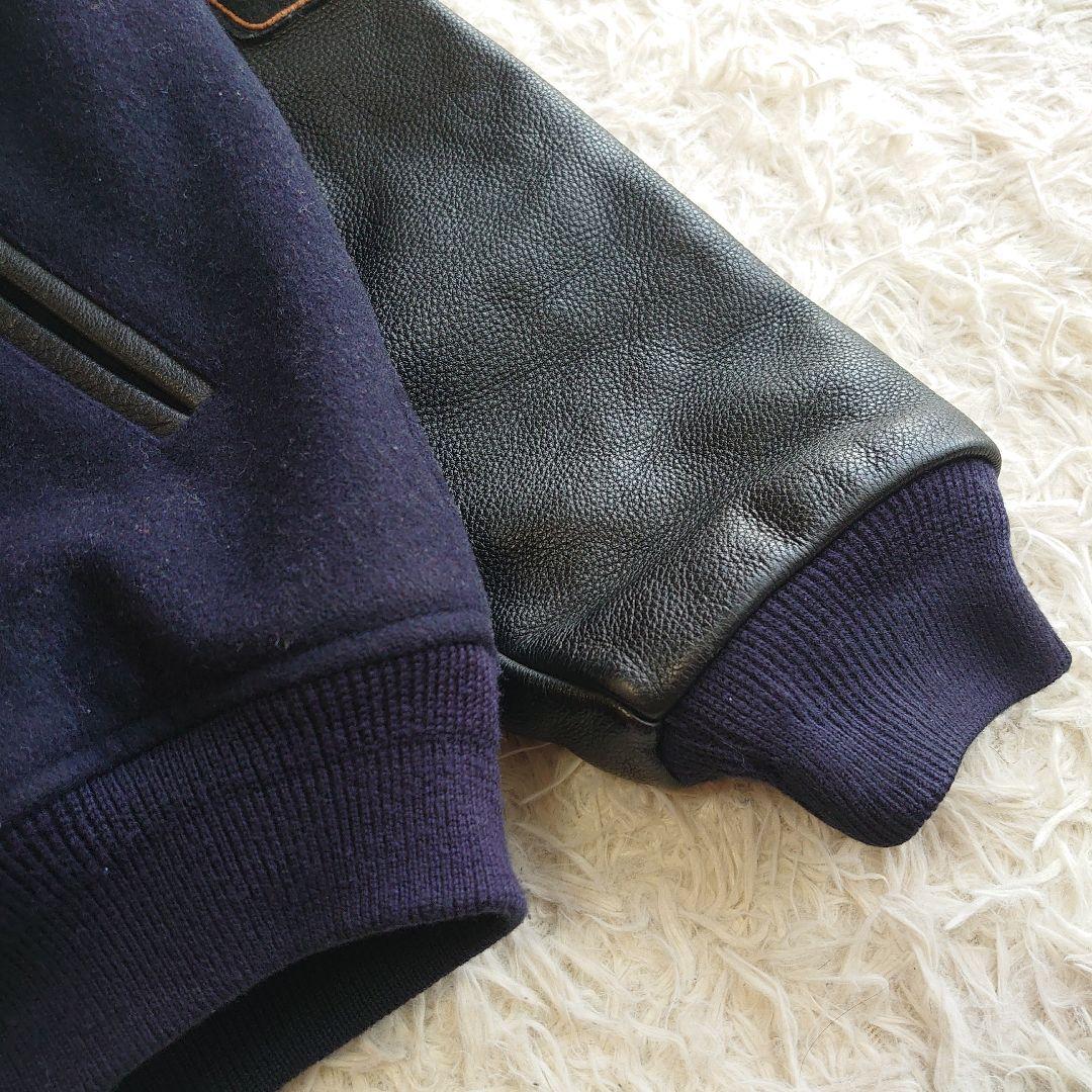 【希少】NEO BLOOD TOKYO 袖レザー スタジャン 刺繍 L相当