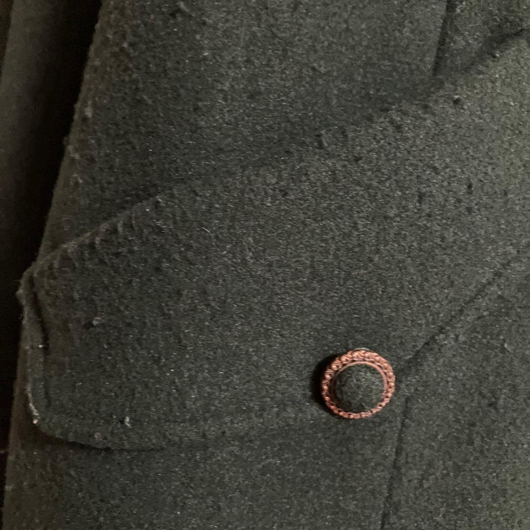 axes femme ファー襟付ケープコート ダークグリーン