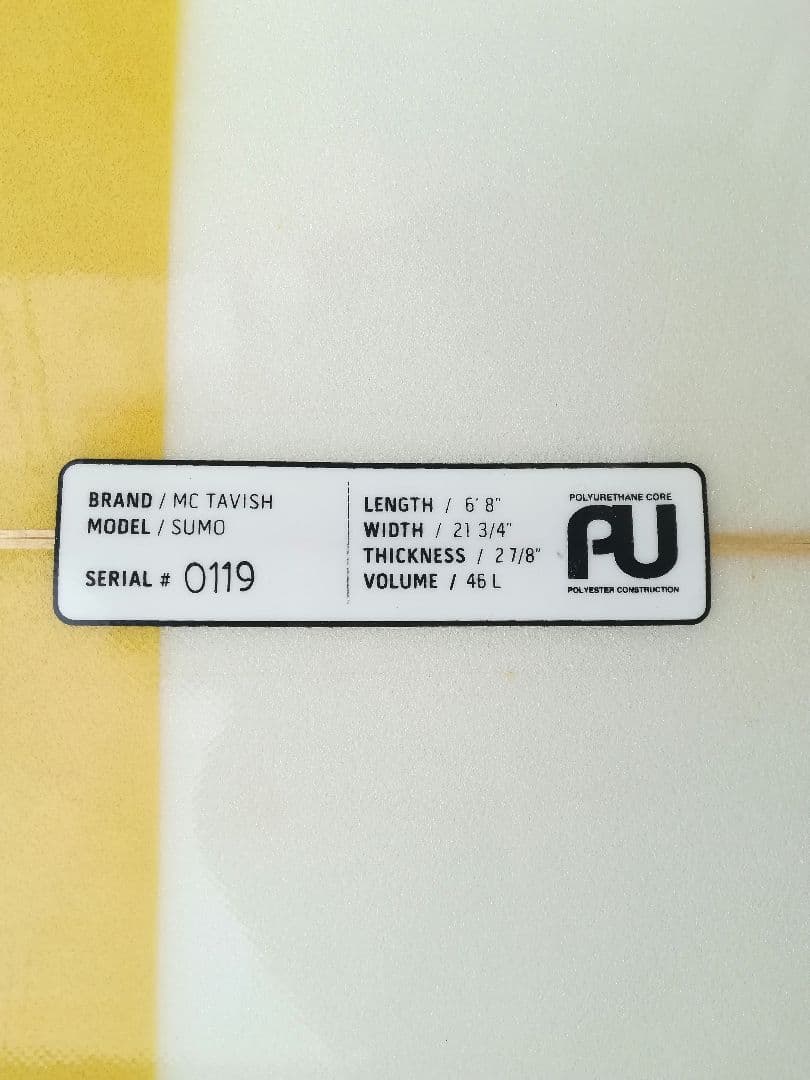 McTavish マクタビッシュ サーフボード ミッドレングス 6'8ft
