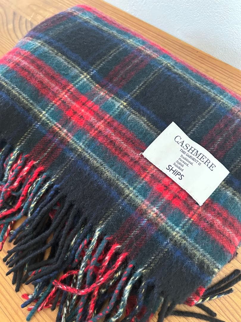SHIPS カシミヤ チェックストール