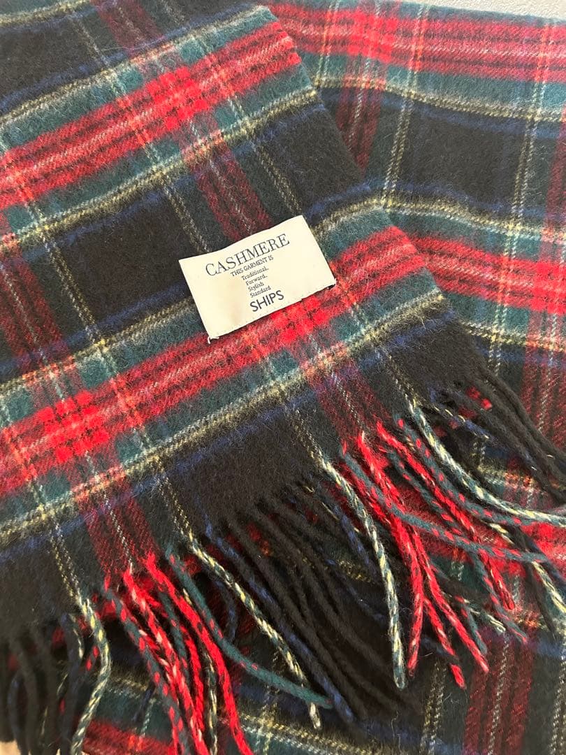 SHIPS カシミヤ チェックストール
