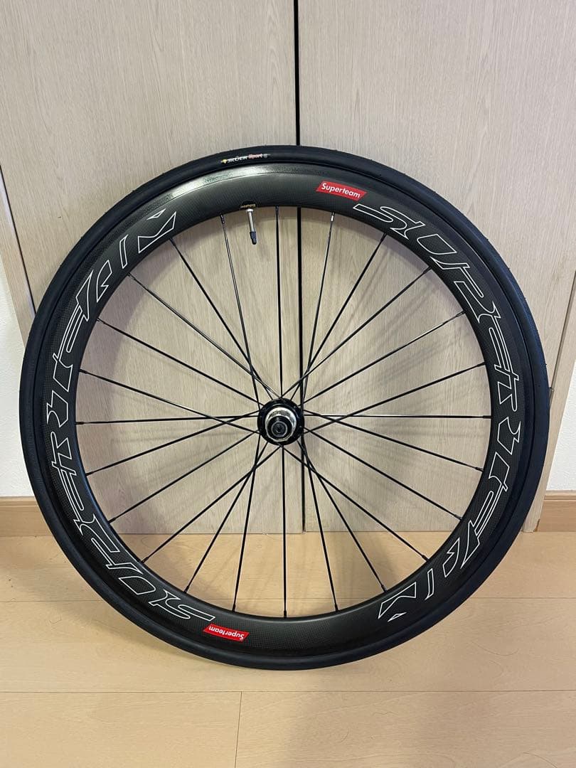 【美品・新品タイヤおまけ！】カーボンエアロホイール SUPER TEAM製