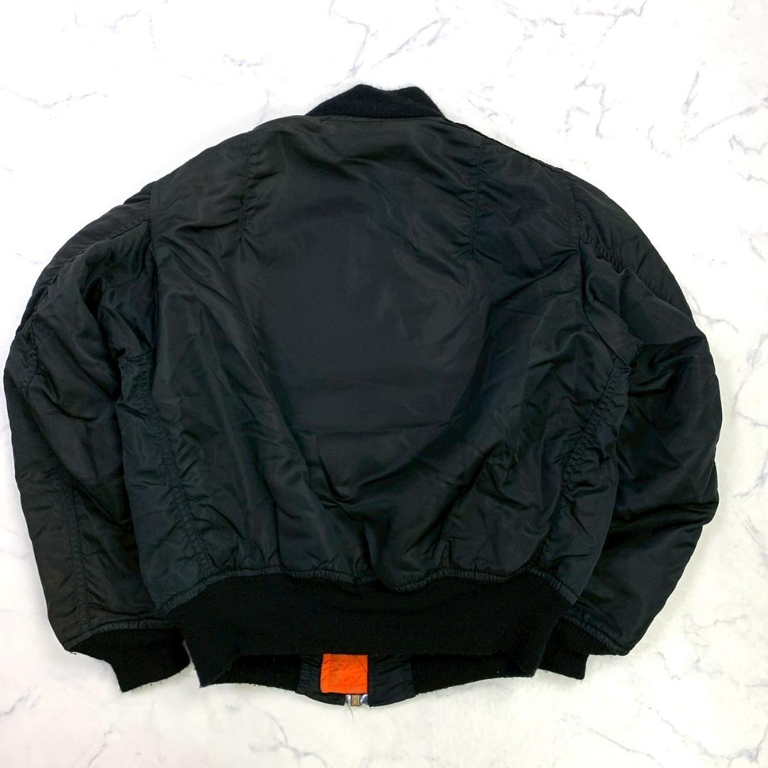 80s USA製 ALPHA MA-1 フライトジャケット 黒 M　D961