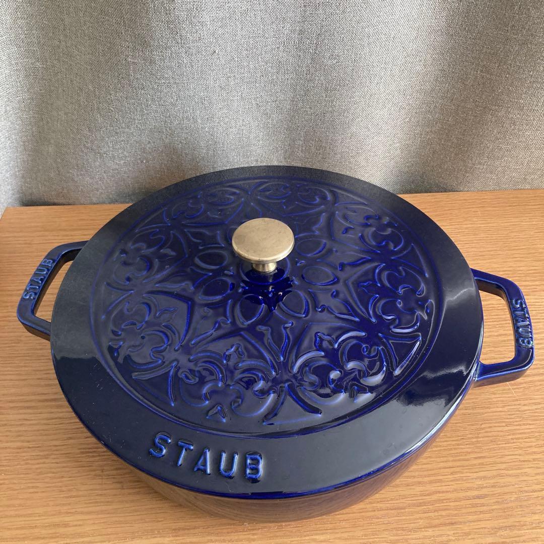 ストウブ ブレイザー ソテーパン Lilyリリー 26cm グランブルー　美品