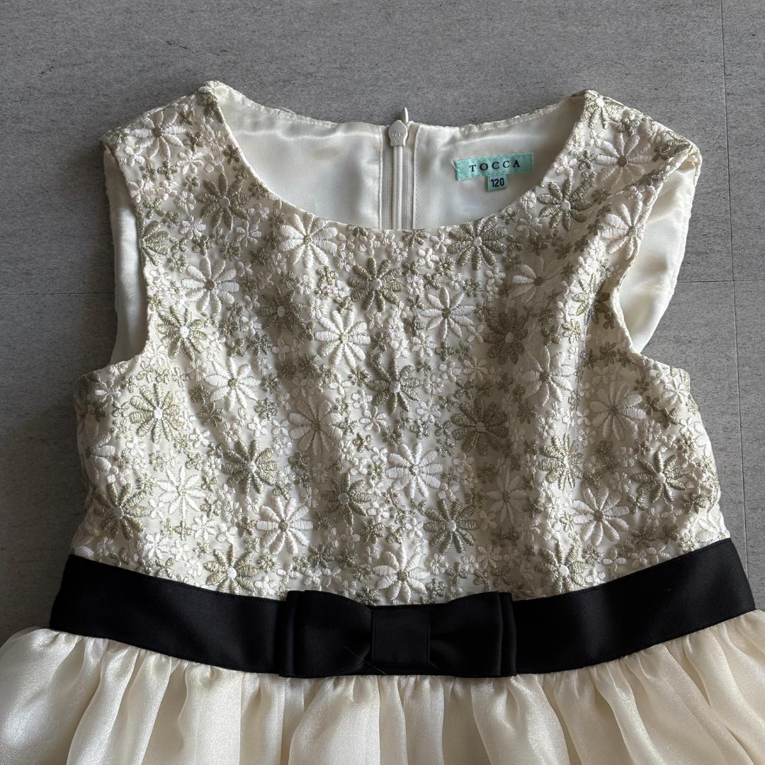 TOCCA】バンビーニ ドレス ワンピース 花柄 刺繍 黄色 ノースリーブ