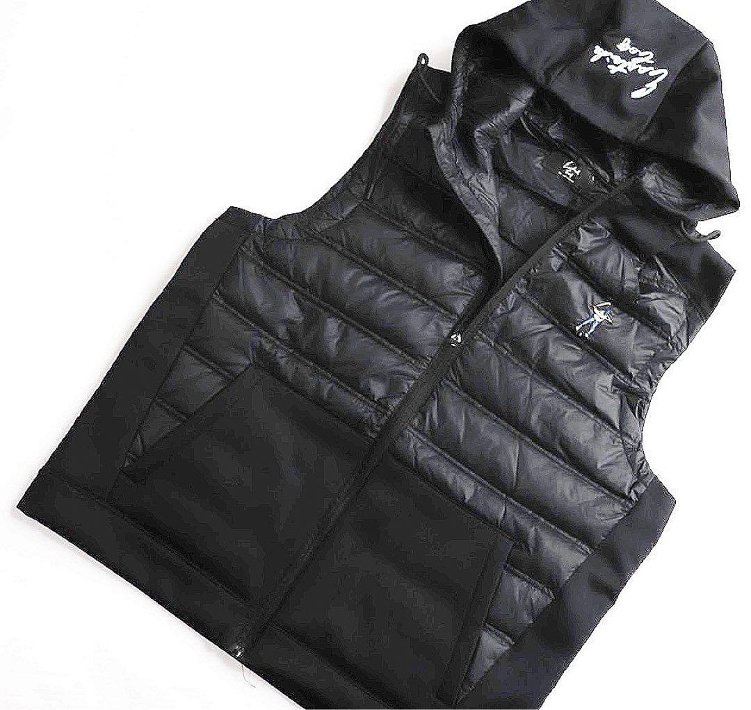 《イーストサイド ゴルフ》新品 ロゴ刺繍 フーディダウンベスト ゴルフウェア L