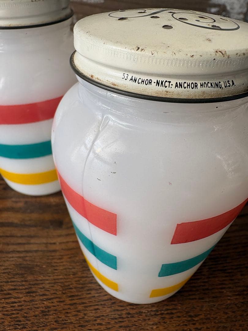 ファイヤーキング (訳あり)ビンテージ ストライプ ソルト＆ペッパー セット