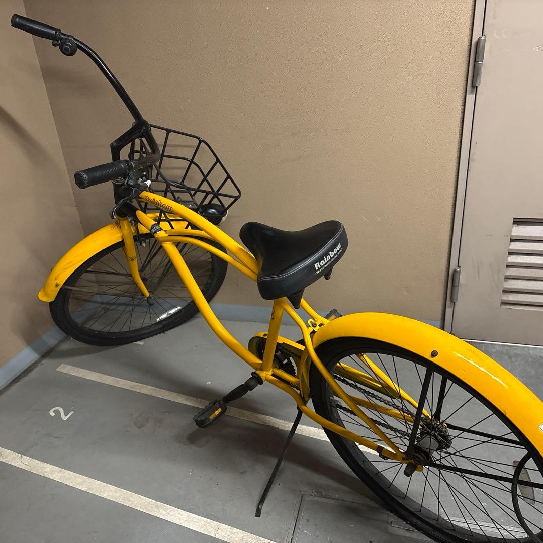 ビーチクルーザー　rainbow COAST HWY 101 イエロー×ブラック