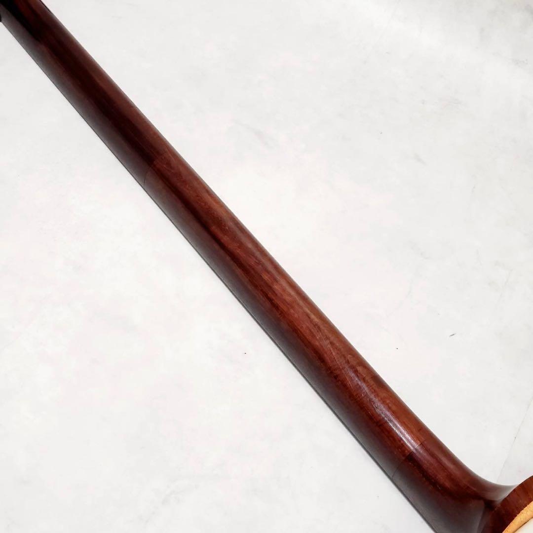 ジャンク】津軽三味線 東さわり 紅木 太棹 正寸 丸打胴 犬皮 三つ折り