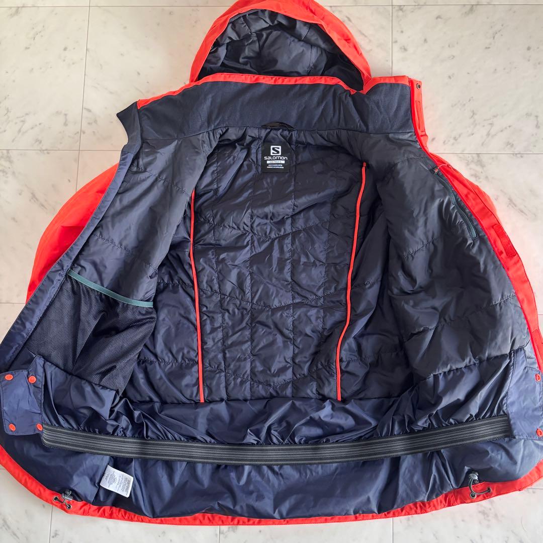 美品 salomon サロモン スキーウェア ジャケット 中綿 オレンジ L
