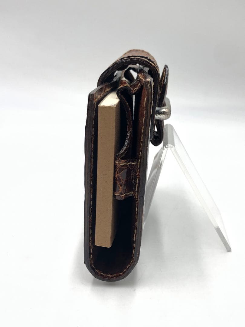 フェンディ クロコ型手帳 ケース ブランド ダークブラウン お洒落