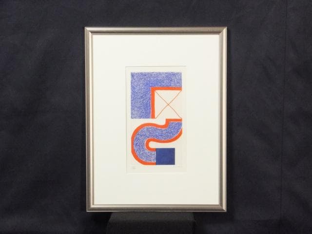 現代美術 菅井汲 直筆サイン『ブルー』カラーエッチング 0407N 美術品