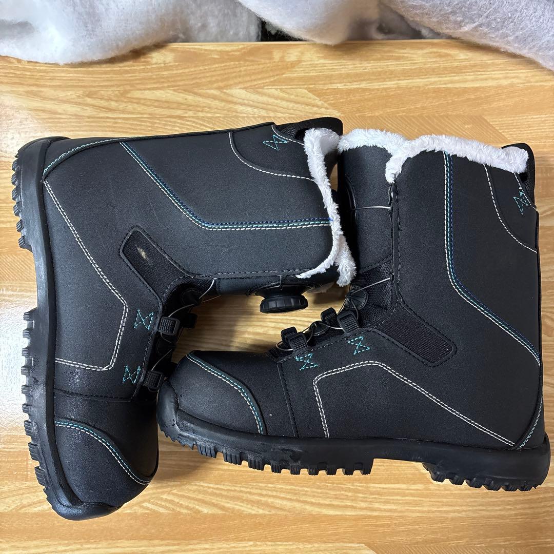 【SPOON】KID ダイヤル式スノーボードブーツ　ブラック×ブルー【25cm】